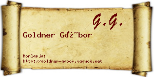 Goldner Gábor névjegykártya